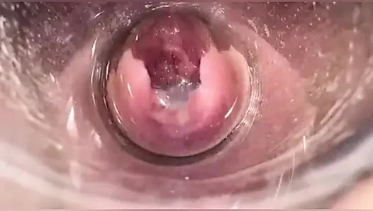 Kamera di vagina, serviks pov, creampie