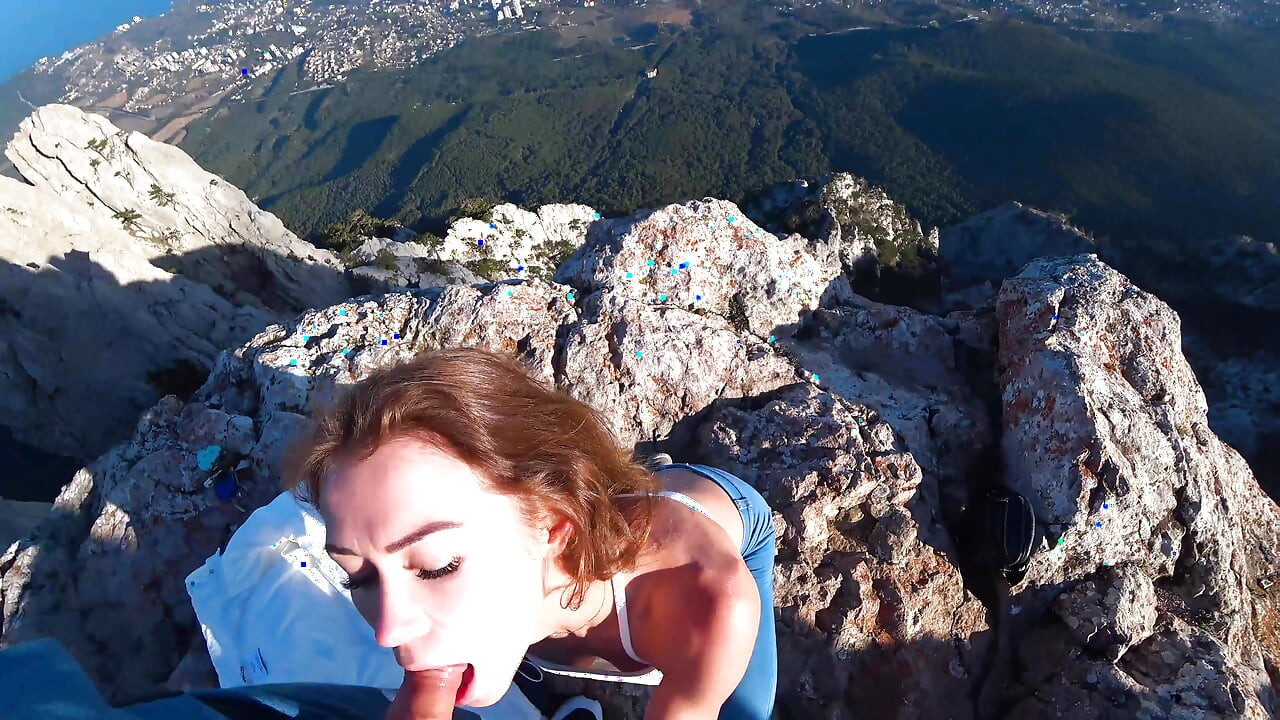 Risky Public fuck on a cliff till a huge load on abs of this beautiful lustful beauty