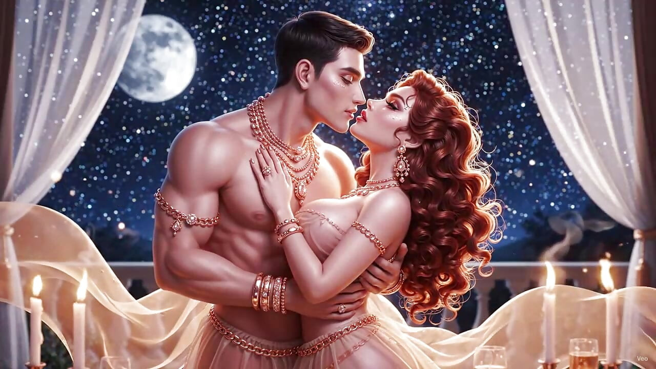 Romantisk Desi Par Seng Pe Myk Intim Omfavnelse - Hvit Saree Mein Sexy Kone Aur Ektemann Ki Full Romantikk