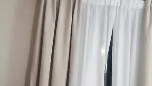 He strokes and talks dirty until she can't take it