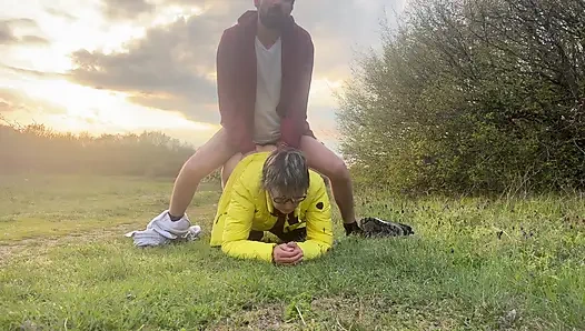 Anal nine açık havada!!