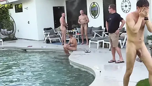 Massive Gay Poolside Orgy