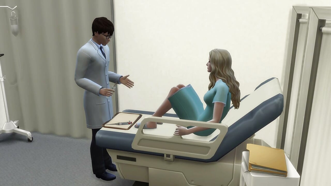Doctor can't resist beautiful patient. The Sims