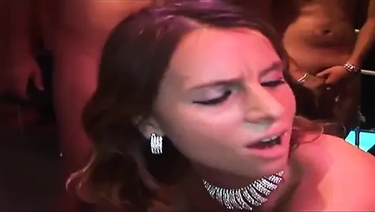 Mature Brunette Stretched Wide in Sloppy Group Fisting Frenzy