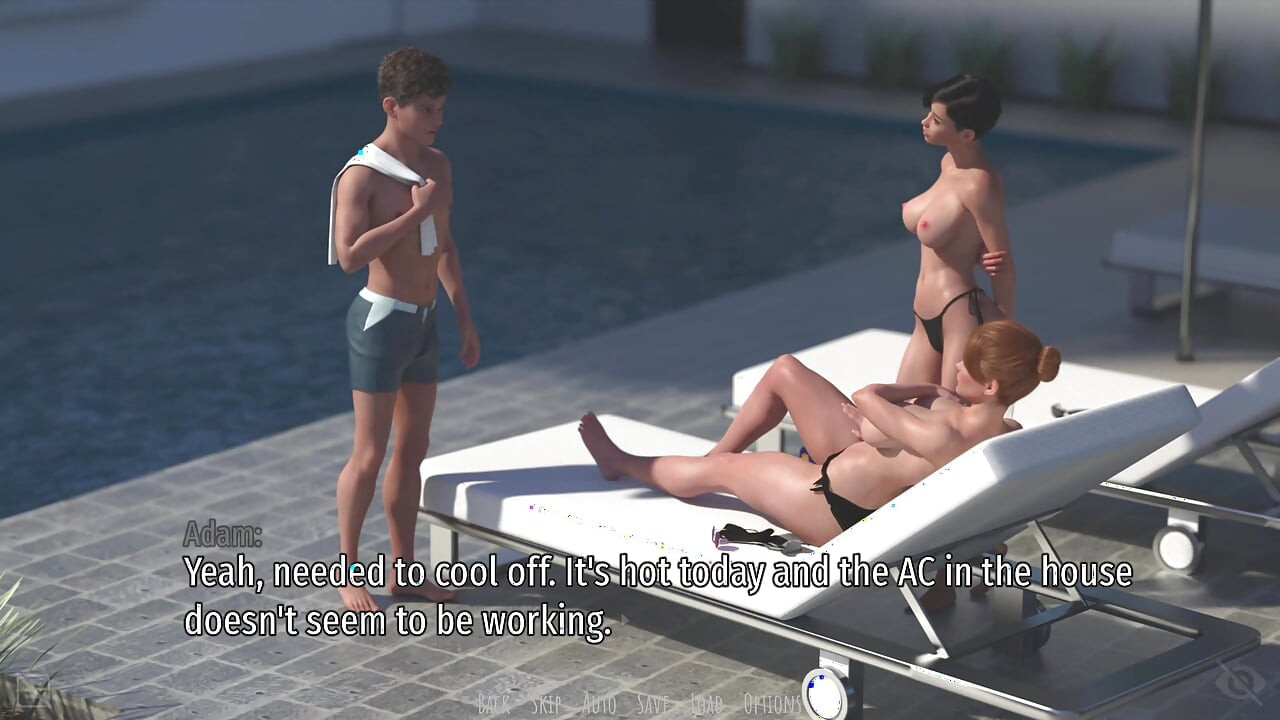 Shadows of Seduction V0.5 - P3 Lia and MILF Jessica's Scorching Breast Massage by the Pool