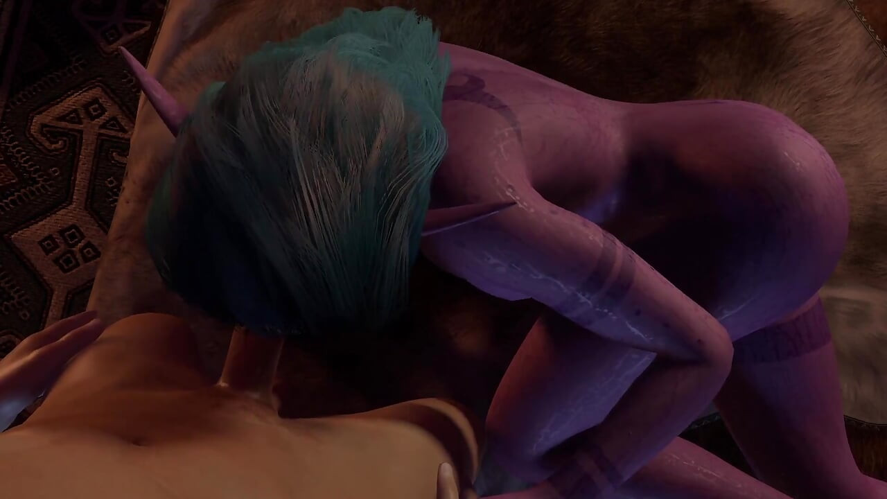 A Night Elf in Skyrim Handjob and Blowjob - Skyrim 3D Porn Parody