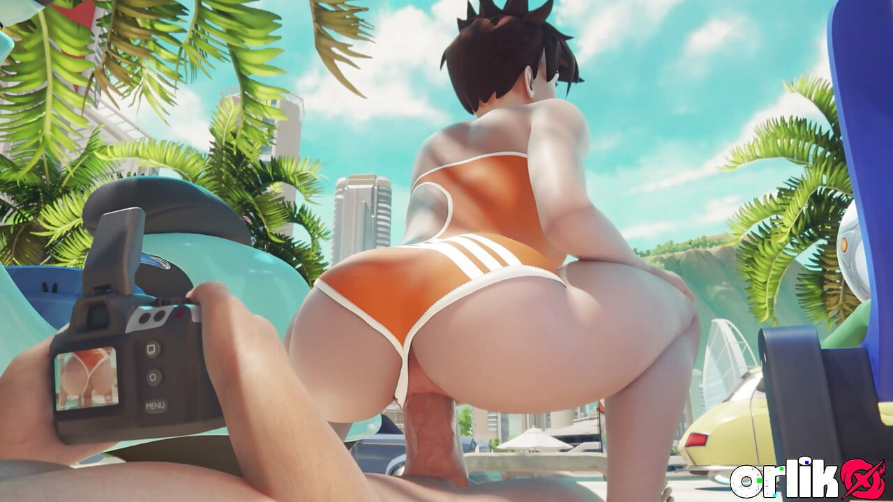 Tracer Beach Blowjob and Condom Fuck & Wild Anal Riding and Titfuck Cumshot - 3D Overwatch Animation