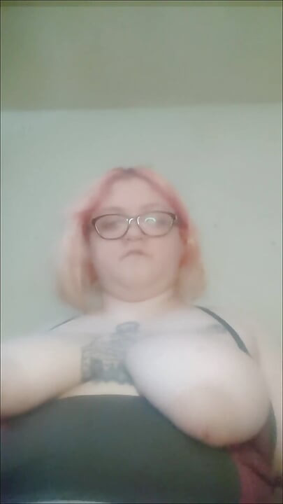 Amputated Fat BBW Playing with Her Huge Tits - Amateur Slow Motion