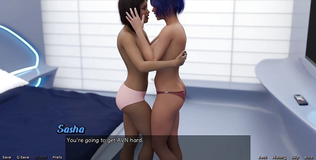 Stranded in Space - Cute Virgin Girl Next Door Cums Hard After Big White Dick and Busty Blue Hair MILF Touch Her