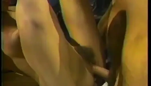 Gorgeous slut with brown hair spreads her legs and gets her hairy cunt fucked