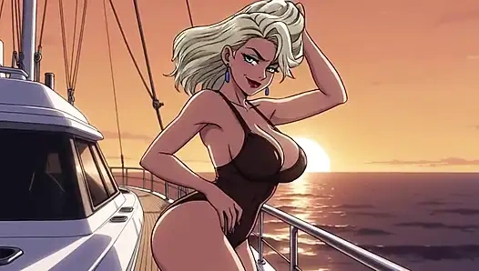 Ai si cewek besar lagi asik di atas kapal