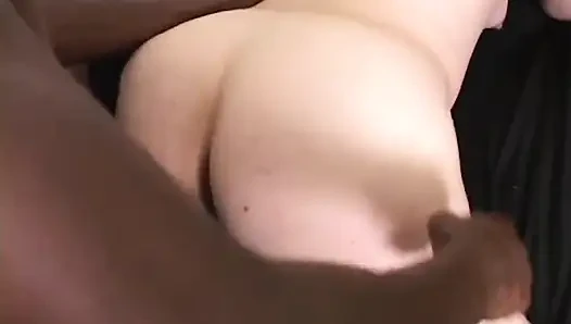 Plump white floozie enjoys her face jizzed and her cunt snatched with hard black dong