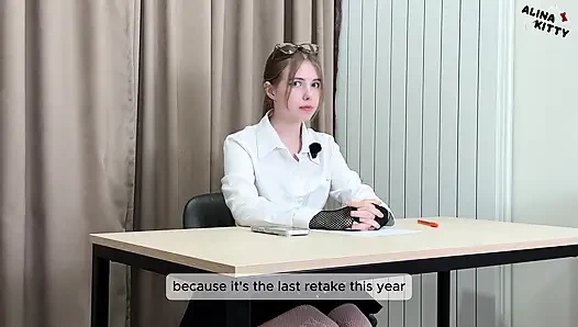 Alt Girl Student Tried to Cheat, Teacher Caught Her - Excellent Grade Landed Right in Her Mouth