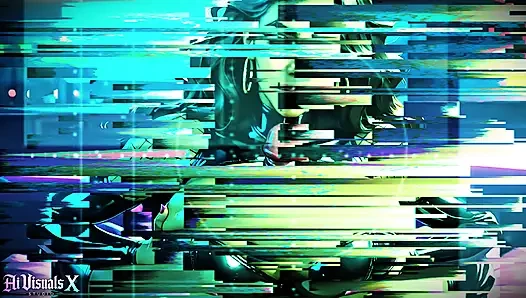 Hot LATINA Babes Share a Big Cock at the Cyberpunk Bar - Double Blowjob & Anal (4K AI Animated)