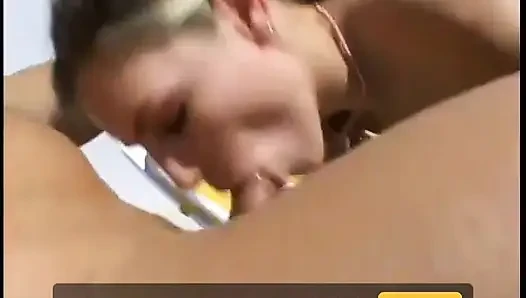 Gorgeous blonde sunbathing teen gets face fucked and anal outdoors