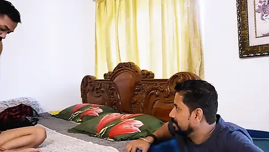 Rohit and Aman Fucked His Step Sister When She Comes Their Room, Hardcore Threesome