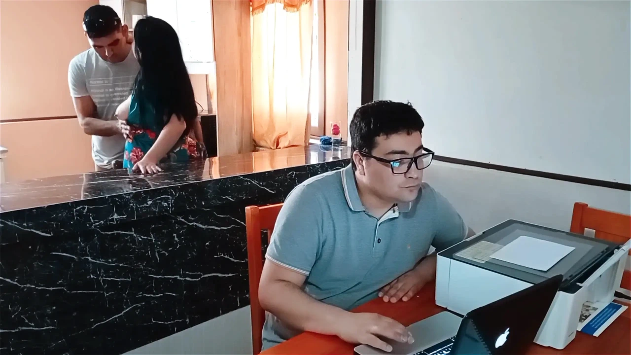 My cuckold husband works while I fuck my stepson hard. Fantasy with my stepmother.