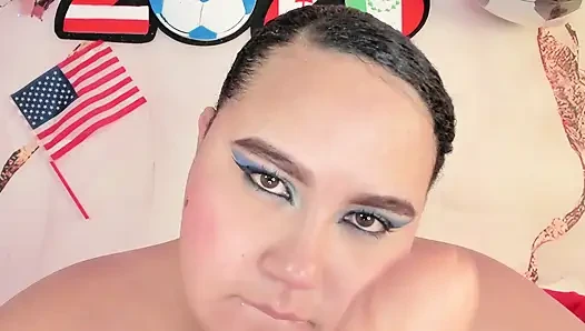 POV: You look down at your chubby girlfriend destroying her mouth