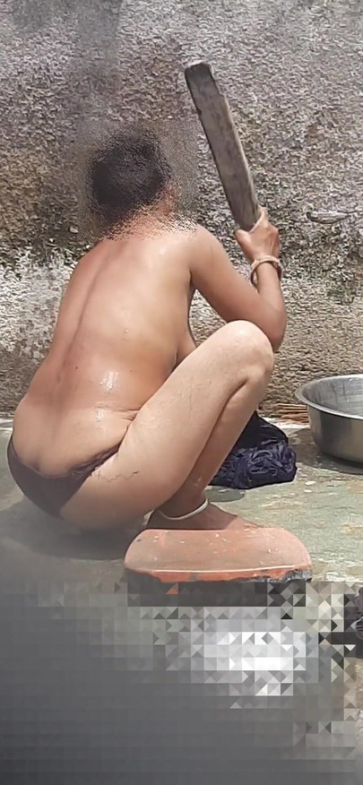 Jaw-dropping moment from "In the village homemade bathroom"
