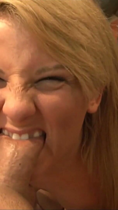 The submissive guy cannot help but allow the blonde femdom to bite and perform ballbusting | Clip 3