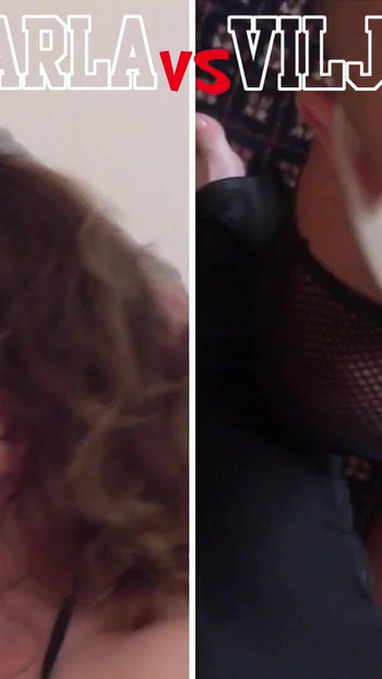 Stunning moment from "Head to Head Competition: Carla vs Vilja Sloppy Throat Fuck"