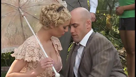 Slutty Blonde MILF Fucked Outdoors and Cumshot on Pussy by Big Cock