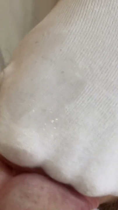 White socks footjob with cumshot and closeup POV | Clip 2