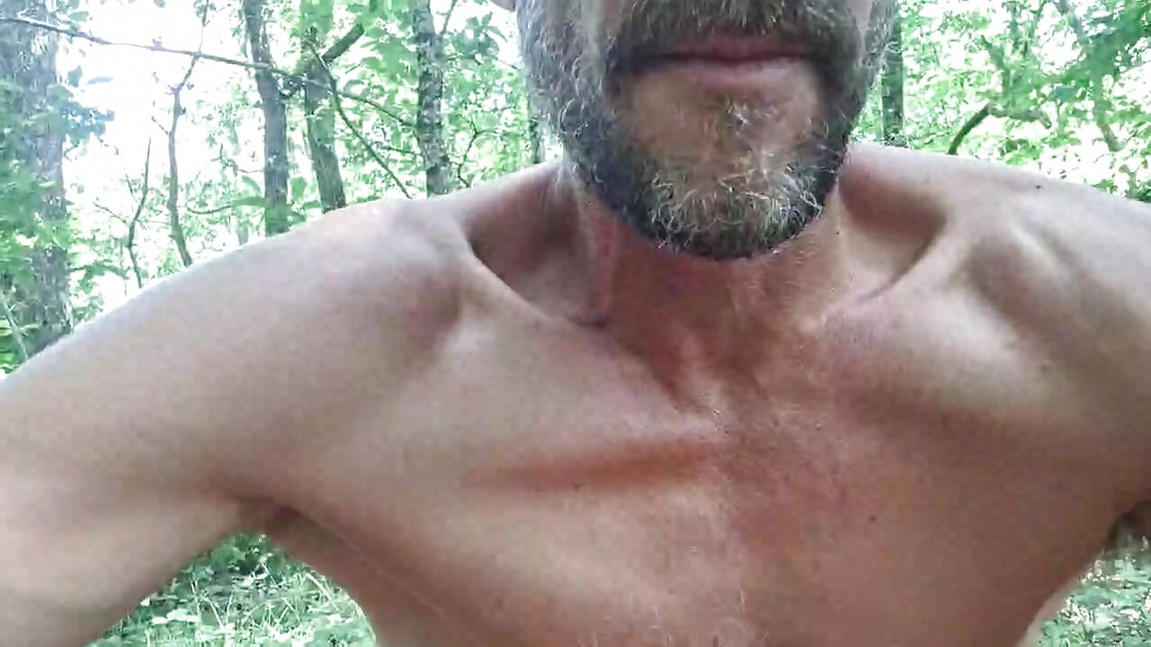 He polishes his good cock in the forest, remi06cam4