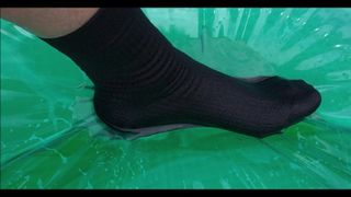 Wet Black Socks