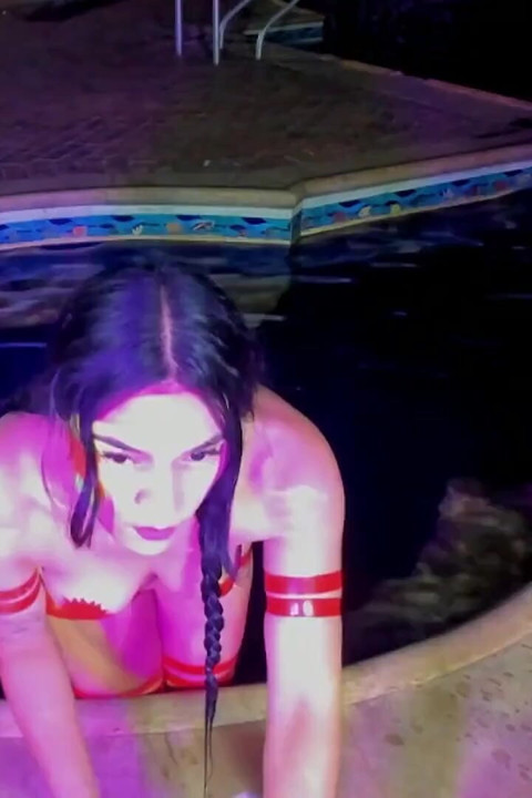 Latin Lesbians Put on a Great Show in a Pool