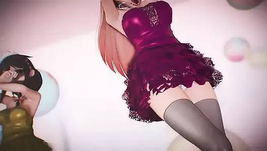 MMD R-18, anime, des filles dansent sexy (clip 44)