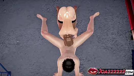 Heiße trainerin mia 3d hentai - intensiver handjob streicheln, schlampiges blowjob-stöhnen, gloryhole-gesichtsbesamung