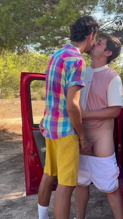 A guy jerking off alone in his car gets a blowjob from a stranger until he cums | Clip 1