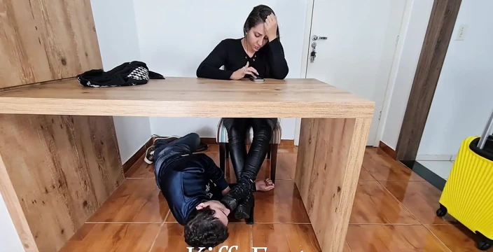 Goddess Kiffa - Foot Slave Cleans High Heels Boots
