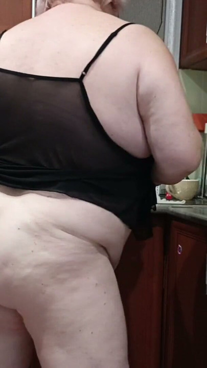 girlfriend masturbates with sex toys in the kitchen | Clip 1