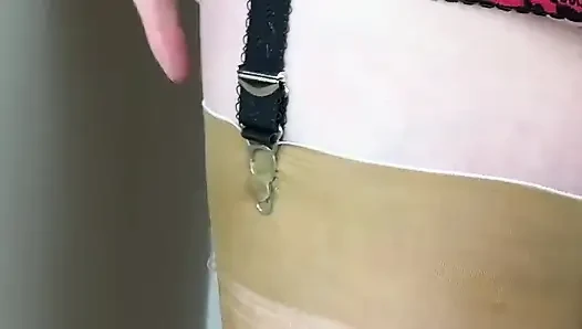 Сексуальный красный боди тетушки Sandra и симпатичные слайды, VGQ35