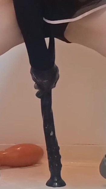 Powerful moment from "Sissy-Kuroko Anal Huge Dildo"