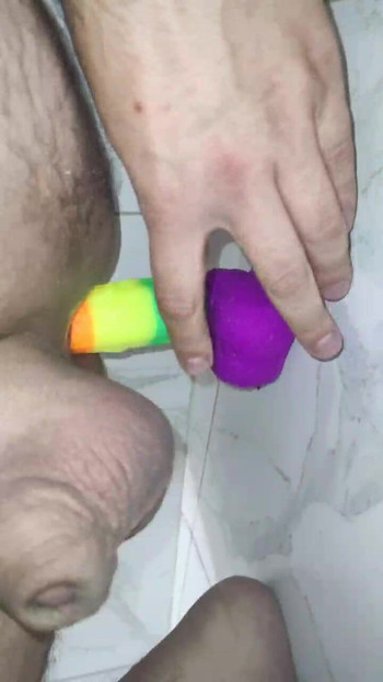 Jumping into my big dildo