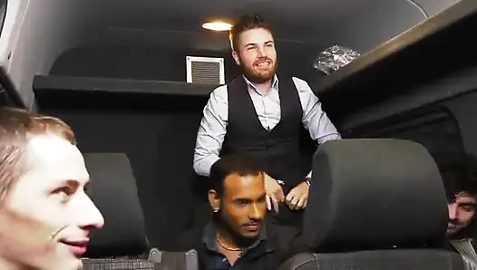 2731 Gangbang with French Boy in The Bus on The Road Paris