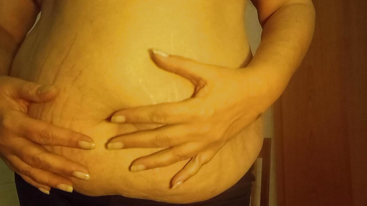 Stepmom Style: My Natural Pot Belly Without Filter Real Body Close-Up