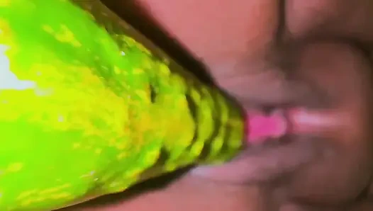 A Big Cucumber Stretches My Juicy Tight Pussy & Make Me Supper Horny, Its Like Real Fucking Feeling