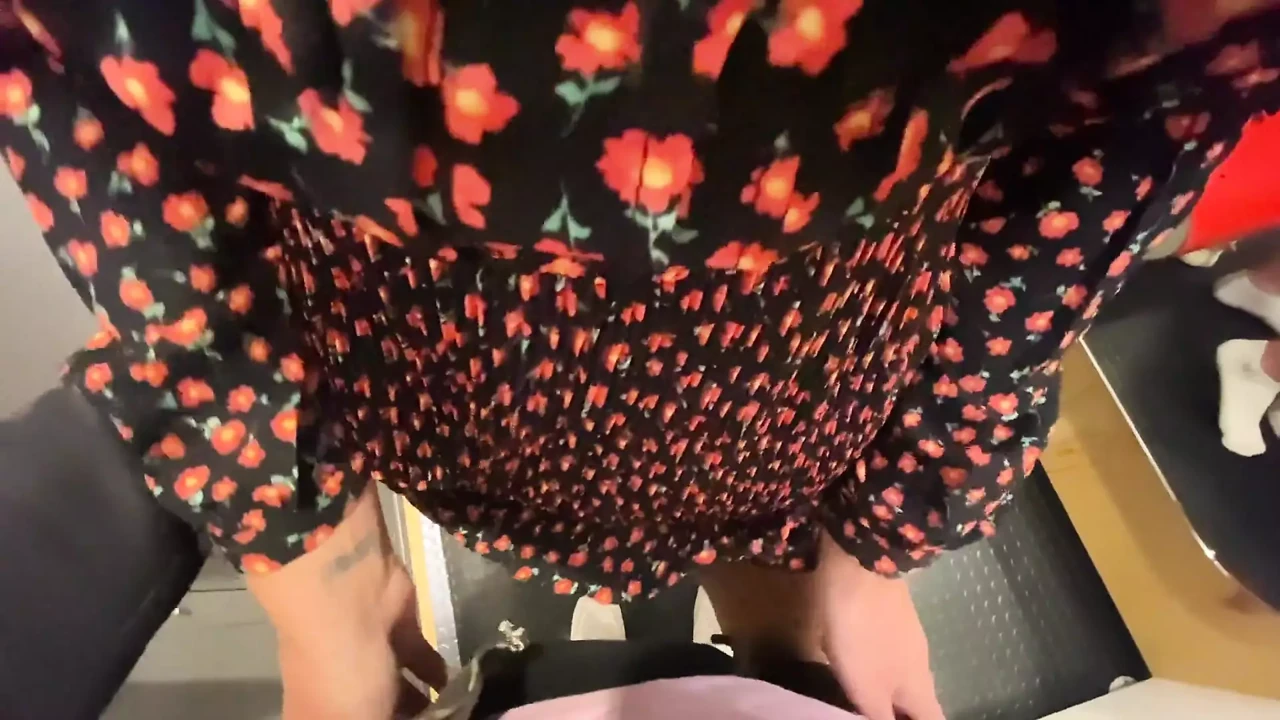 The Girl Worked Out The Purchase Right In The Locker Room Of The Shopping Center
