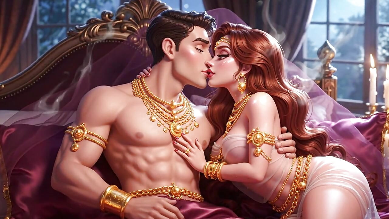 Royal Cartoon Couple Hot Night Passion Compilation - Gold Jewelry Animated Sensual Romance