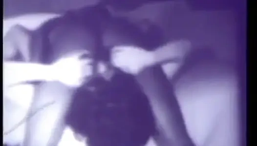 Vintage 3some with horny black & white milf and strapon dildo (No audio but music)