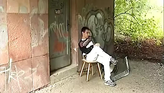 German couple secretly fuck outdoors trying not to get caught