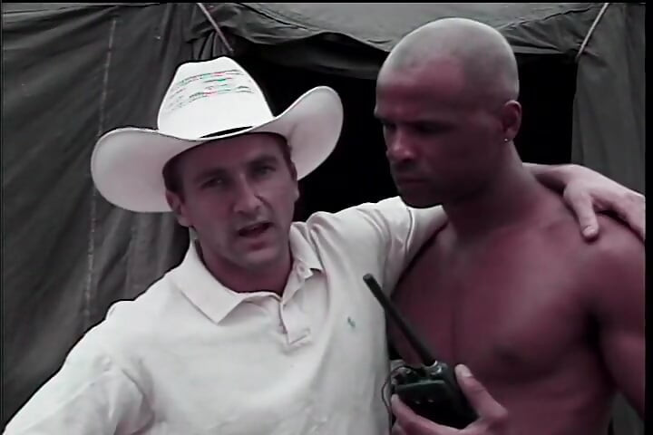 Hot white cowboy gets his stiff tool blown by eager black hunk