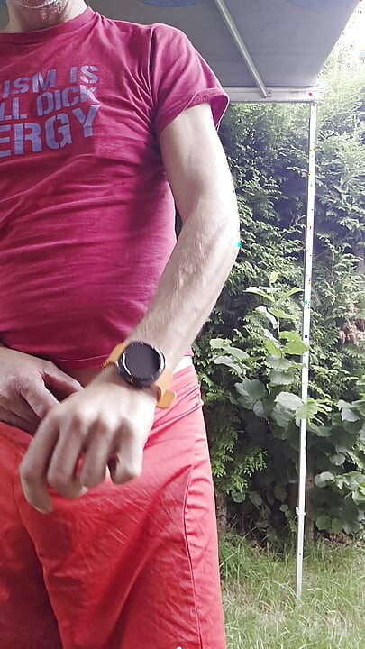 Day 11 without cumshot. Cum dripping and flowing out of the thick cock all day long