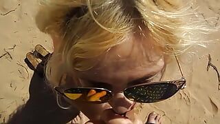 Blowjob on beach