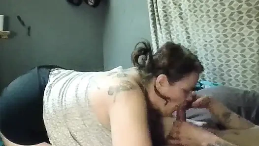 Milf makes him squirm with pleasure !!!!