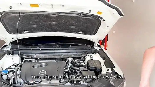 I'm getting off on my husband watching my mechanic's big, muscular cock fuck my tight, unfaithful pussy!